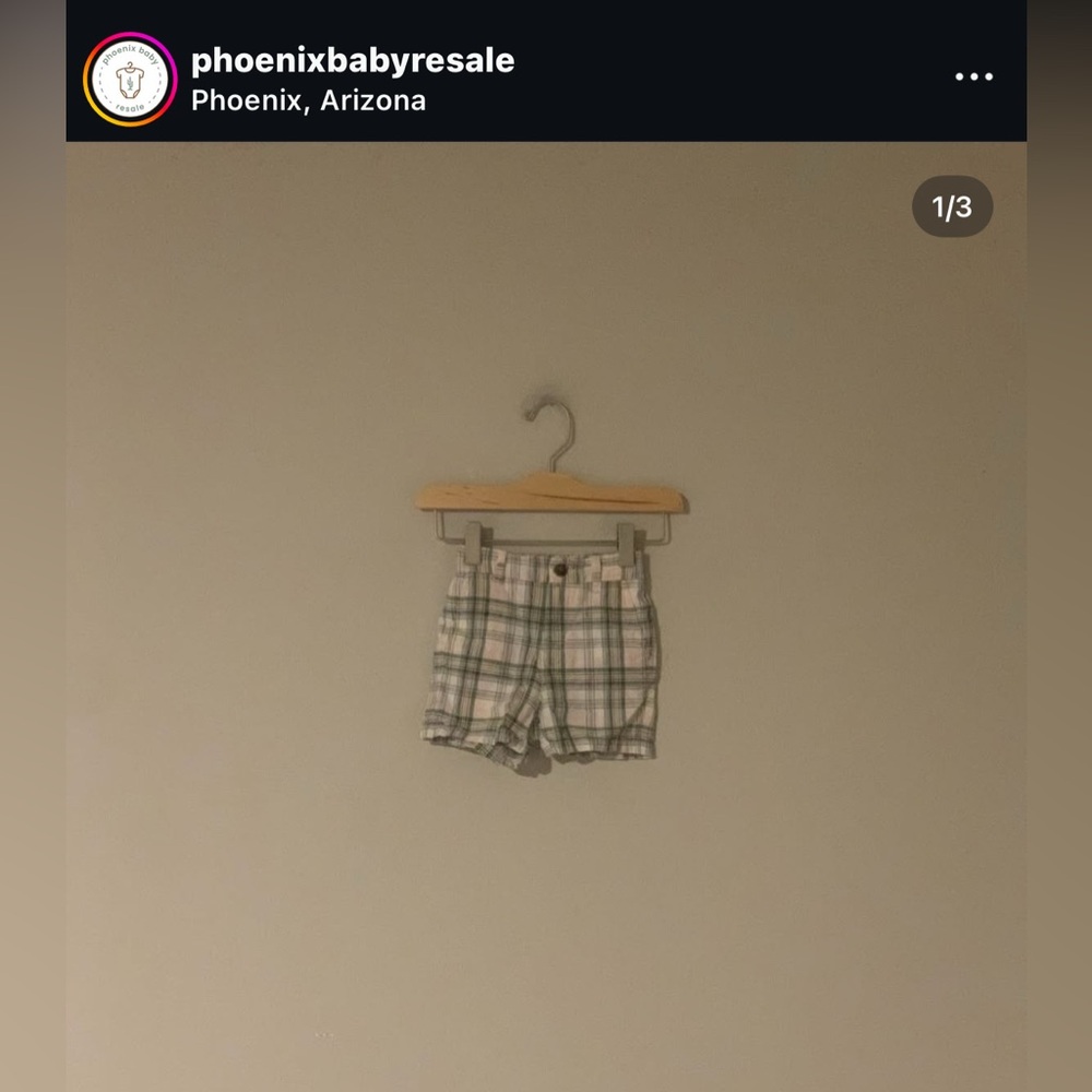 $14 ADD ON Janie and Jack Madras Shorts 12-18M Kate Quinn plaid linen gap‎